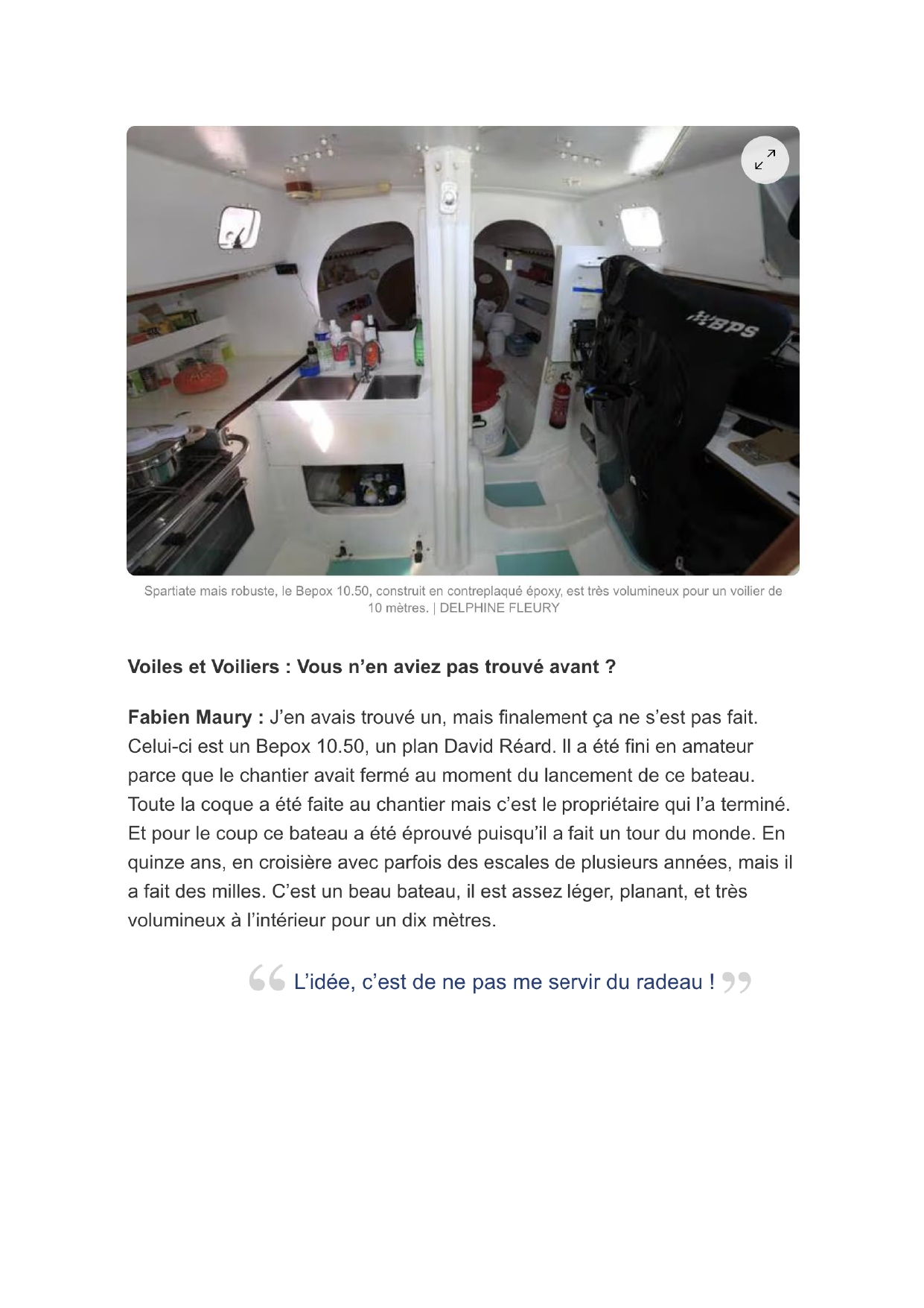 Article du journal Voile et Voilier 09/2024